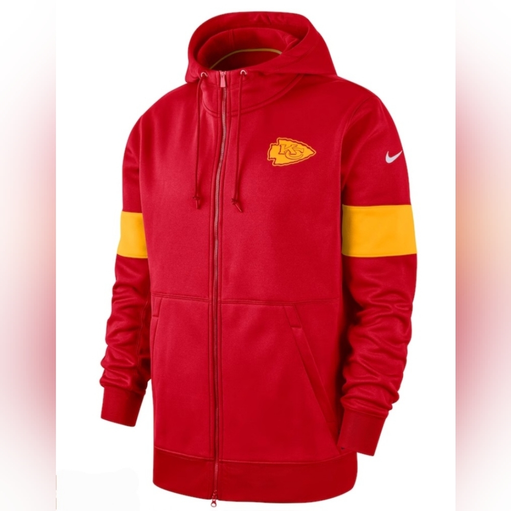 Men's XXL Kansas City Chiefs Nike Red Sideline Performance Full-Zip Hoodie